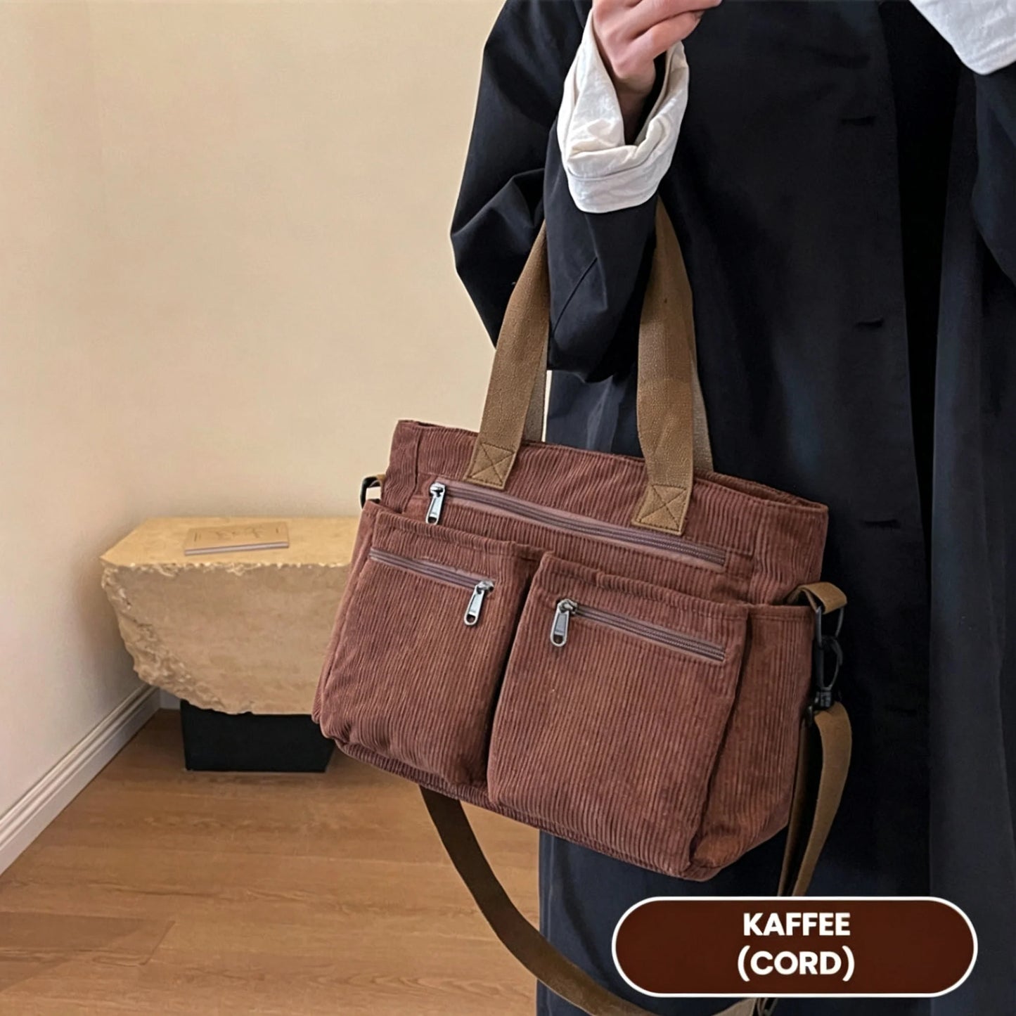💥💥SALGSFAVORIT – OVER 50.000+ SOLGT!👜Vintage ensfarvet skuldertaske