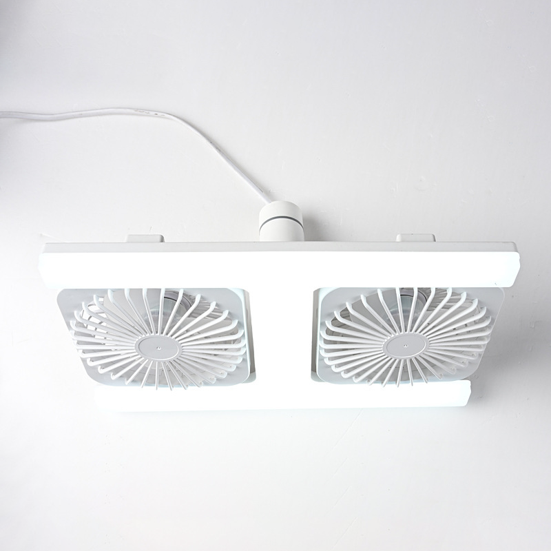 🌬️✨ Dobbelt loftventilator med LED-lys – moderne design med fjernbetjening til stue og soveværelse