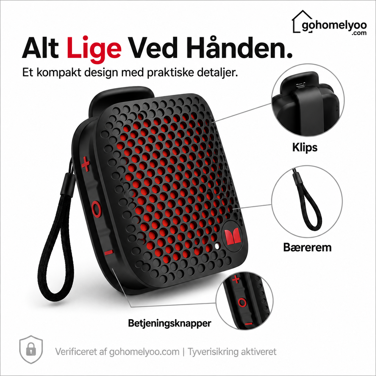 Vandtæt Bluetooth-cykelhøjttaler med monteringsbeslag