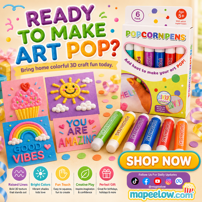 🎨 DIY-pensel til boble-popcornmaling (kræver opvarmning) 🎁
