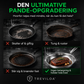 Håndhamret stegepande i ren titanlegering uden belægning med non-stick-effekt