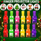 🥳2026 HOT SALE🥳💞 50K+ SOLGT! 🎉💡 50% RABAT! Mini farverige LED-fingerlys – kraftigt flerfarvet lys, enkel tænd/sluk med ét tryk. Blødt elastisk bånd sidder behageligt🎶✨