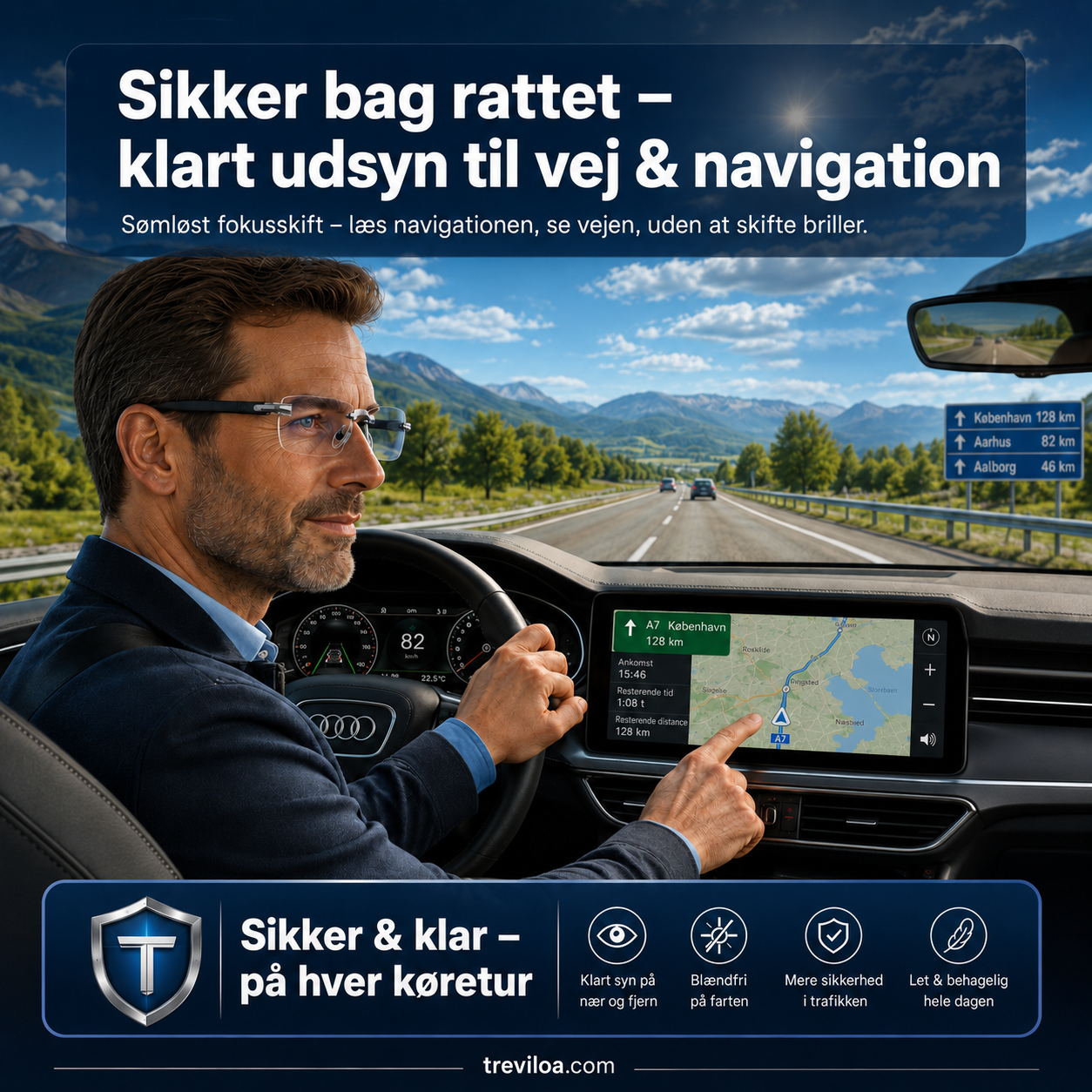 Rammeløse, ultralette læsebriller med diamantslibning