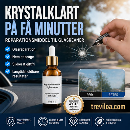 Reparationsmiddel til revner i glas