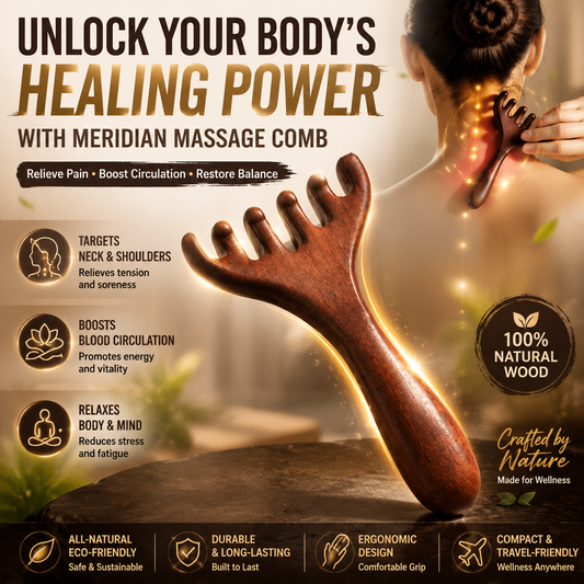 🛒 KØB 1, FÅ 1 GRATIS! ✨ 6-punkts meridiankam – akupressur-hovedbundsmassager og hårfjerner, der hjælper med at forbedre blodcirkulationen og fremme afslapning, i et naturligt trædesign 🌿💆‍♀️