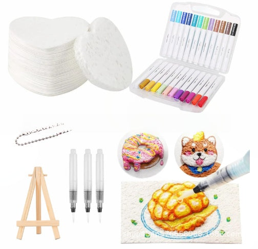 🎨 50 % RABAT NU! Magiske puffpigmenter og 3D-papir – tegn, fugt, og se motivet hæve sig – kreativ magi for alle aldre ✨🖌️