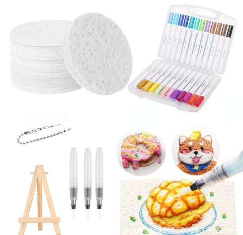 🎨 50 % RABAT NU! Magiske puffpigmenter og 3D-papir – tegn, fugt, og se motivet hæve sig – kreativ magi for alle aldre ✨🖌️