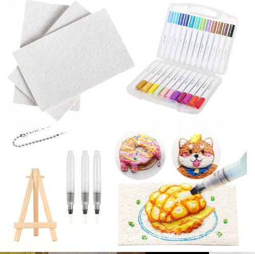 🎨 50 % RABAT NU! Magiske puffpigmenter og 3D-papir – tegn, fugt, og se motivet hæve sig – kreativ magi for alle aldre ✨🖌️