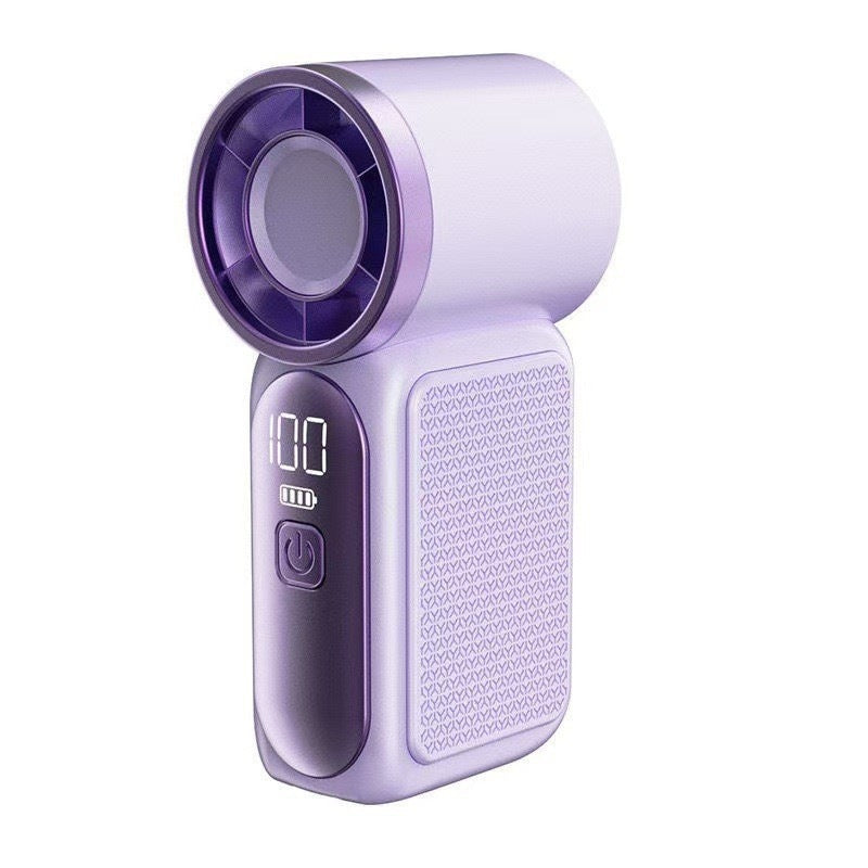 Mini håndholdt ventilator med LED-display – 👍 5-trins turbo lommeventilator. ✨ USB-genopladelig, højhastighedskøling til rejser & makeup. Perfekt gave. Bærbar køling