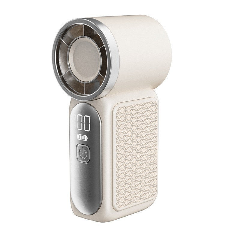Mini håndholdt ventilator med LED-display – 👍 5-trins turbo lommeventilator. ✨ USB-genopladelig, højhastighedskøling til rejser & makeup. Perfekt gave. Bærbar køling