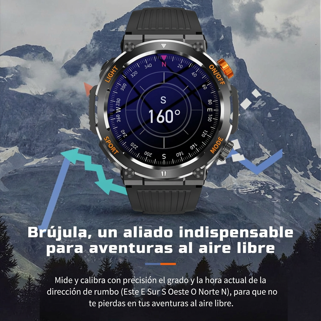 ⌚ Vandtæt smartwatch til sport og udendørs brug