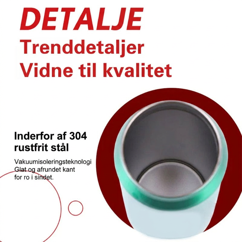 🥤Dobbeltvægget, isoleret kop i rustfrit stål formet som en coladåse