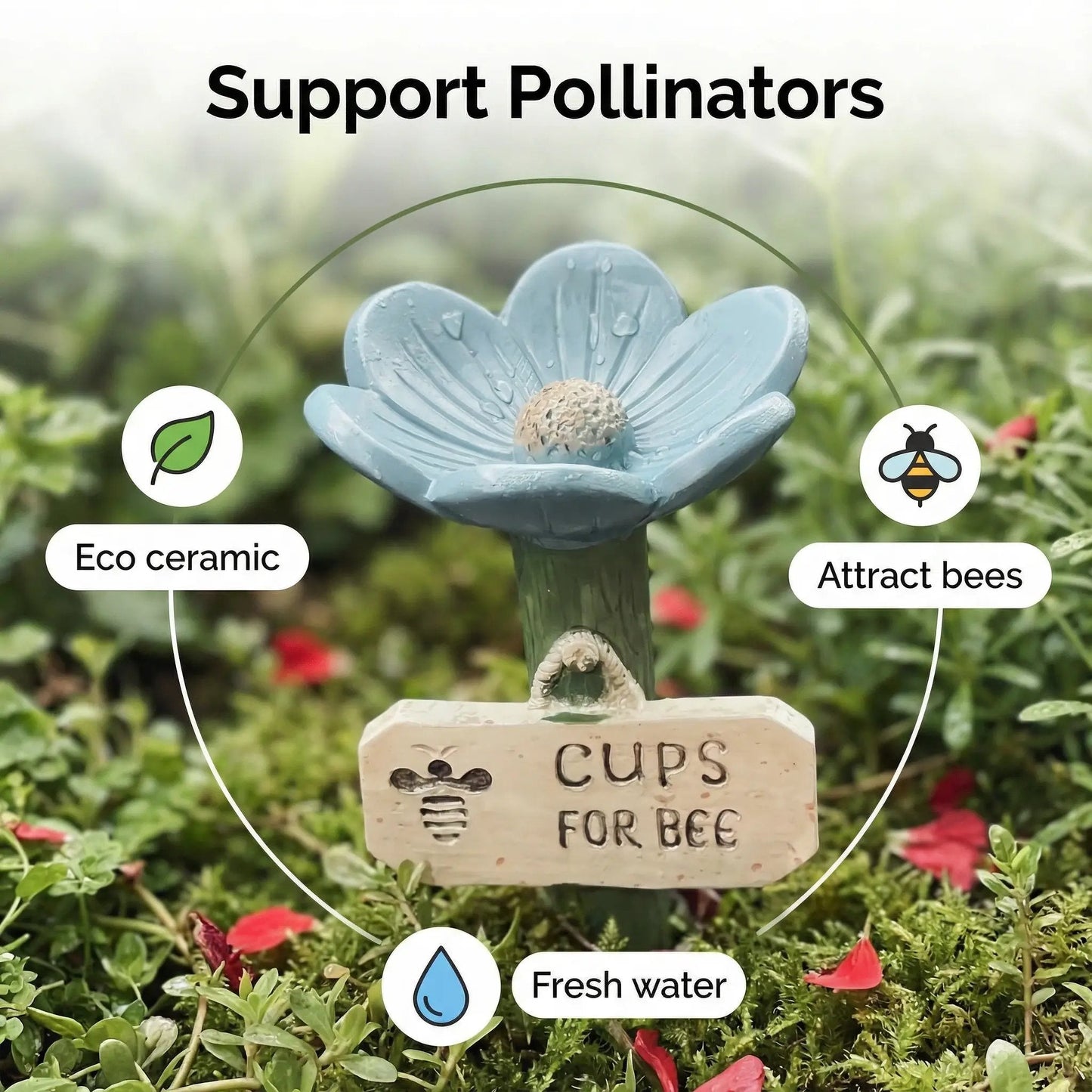 🐝 Blomsterformet bi-vandstation 💧