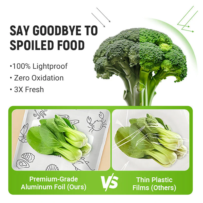 🥦Genanvendelige forseglelige opbevaringsposer i aluminiumsfolie
