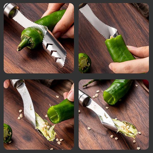 Fjern kernehus fra peberfrugter på få sekunder! Peberudkerner i rustfrit stål