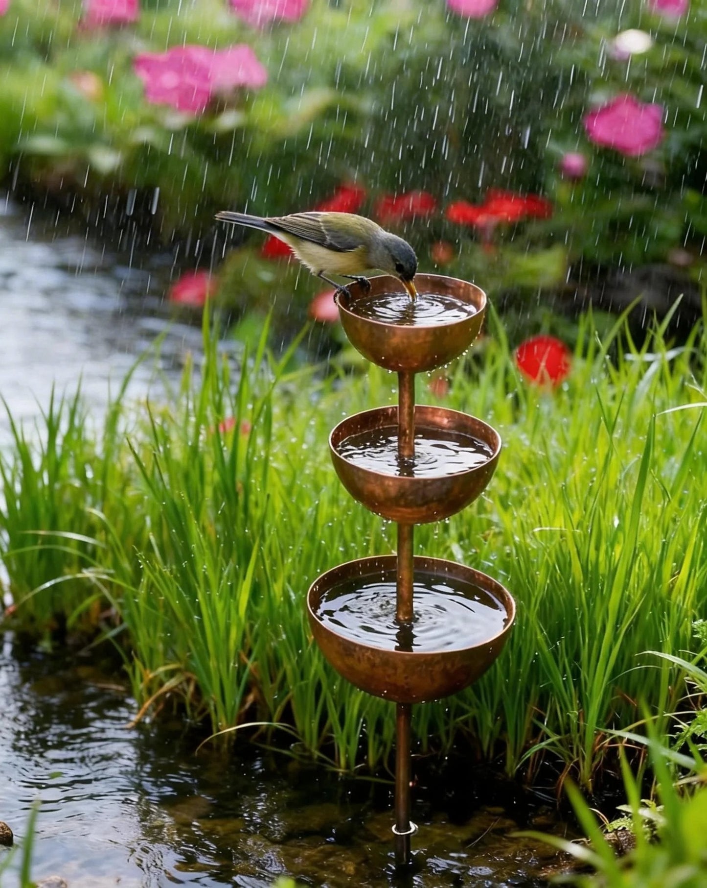 🐦Regnfanger - plantestøtte 🌧️Haveornament i metal