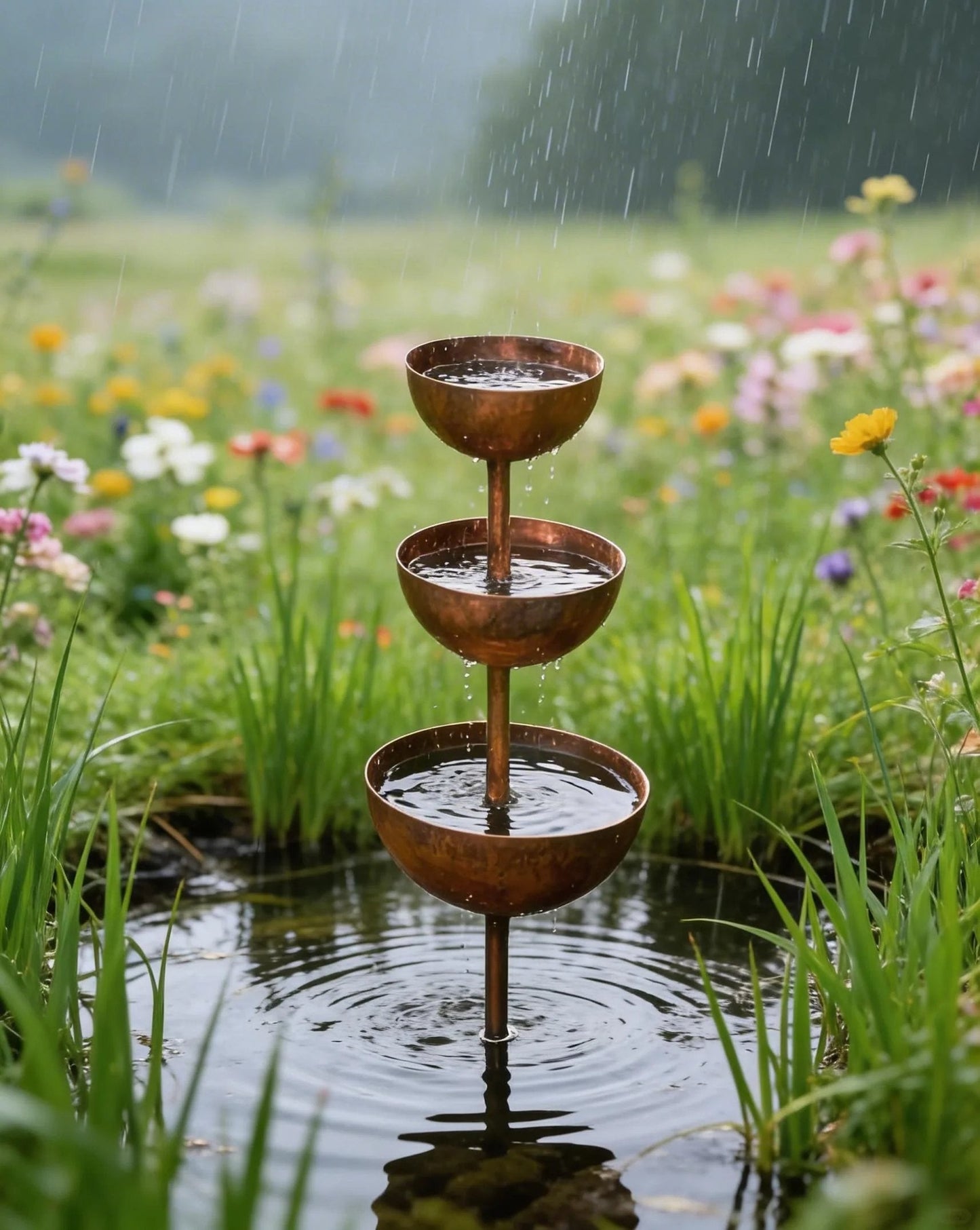 🐦Regnfanger - plantestøtte 🌧️Haveornament i metal