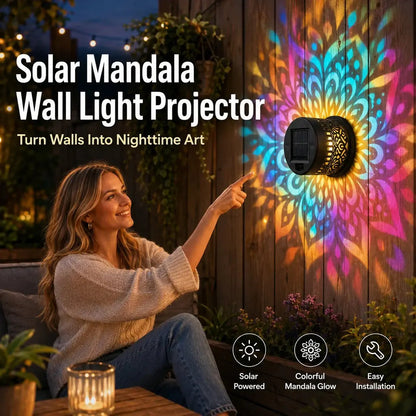 📢📢50% RABAT!!! ⏰ Solcelledrevet Mandala-projektorlampa