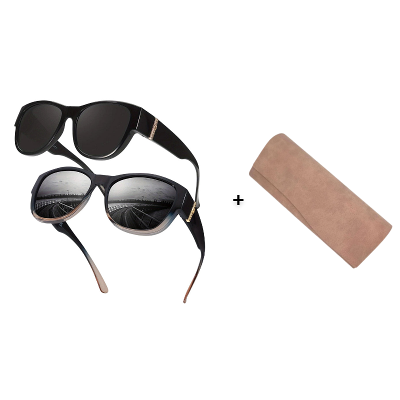 🕶️👓 Til brillebrugere: Disse oversized solbriller passer over dine egne briller og giver dig et filmstjernelook – ingen dyre clip-ons og ingen generende linser!
