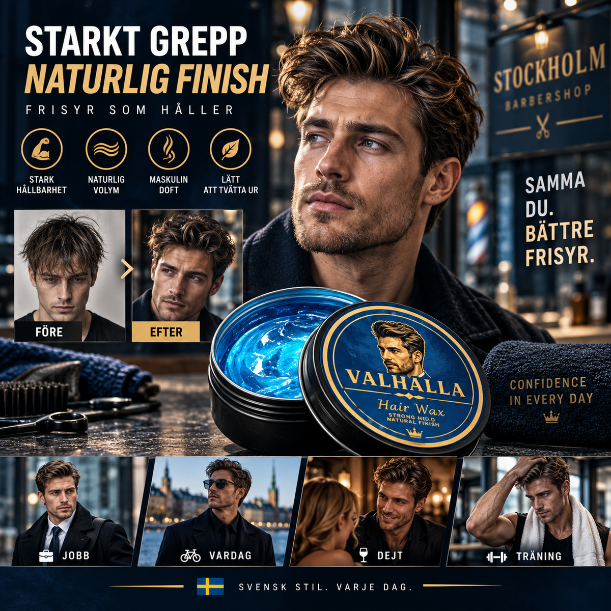 💈 KØB 2 FÅ 1 GRATIS! Flot frisure med frisk cologneduft – stylingpomade til mænd, 130 g