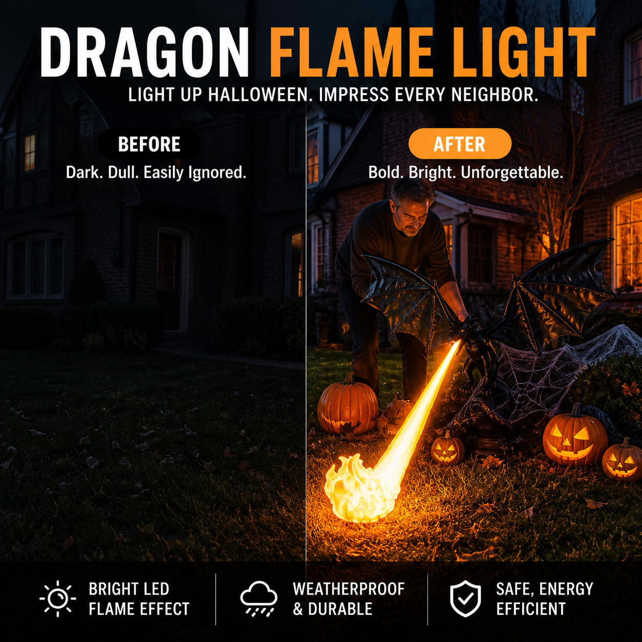 🔥Drageflamme-dekoration | Uhyggelig Halloween-dekoration – et must-have