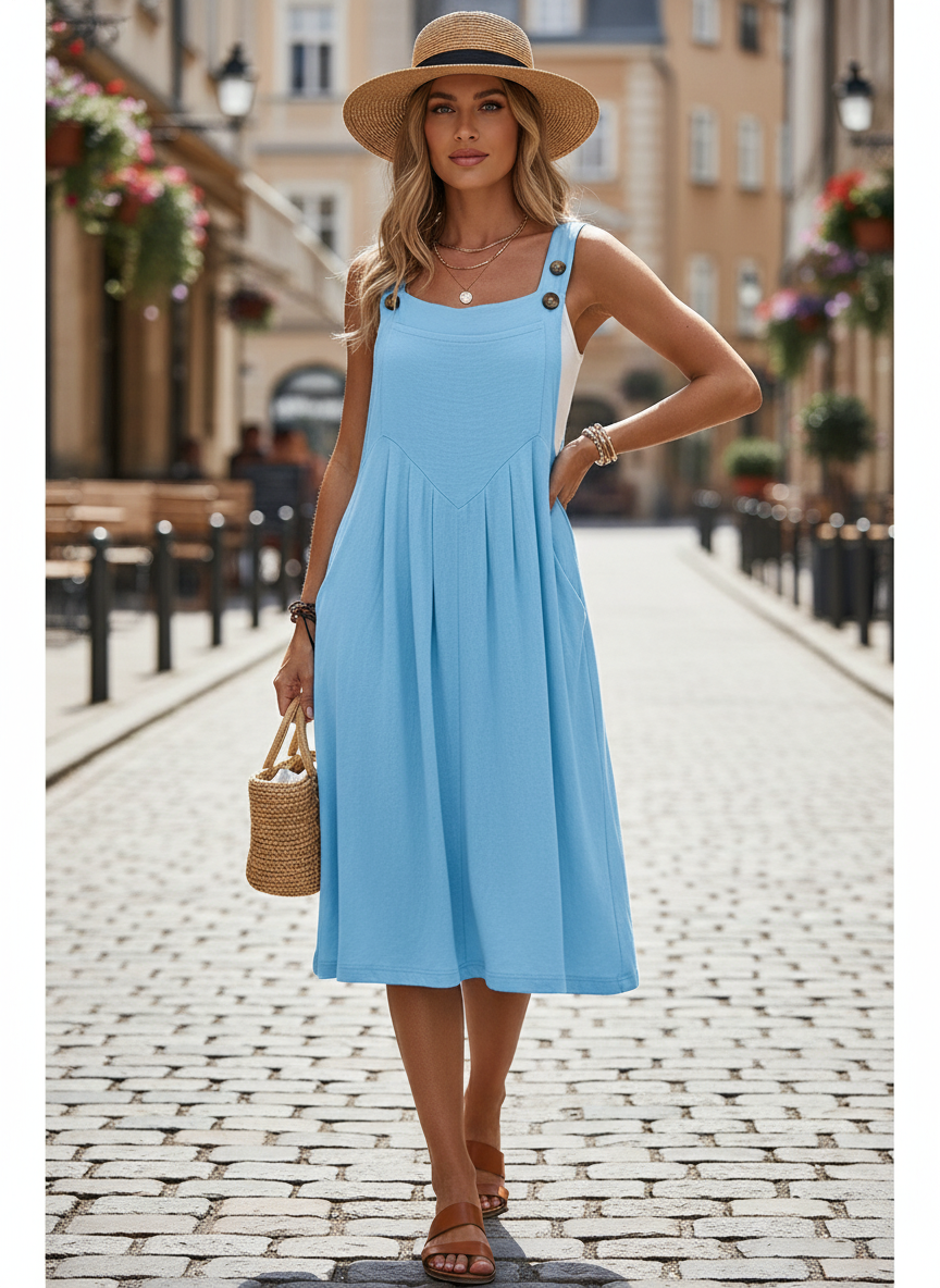 🌸 Tidsbegrænset tilbud ✨ Ærmeløs jumpsuit med brede ben til sommerbrisen