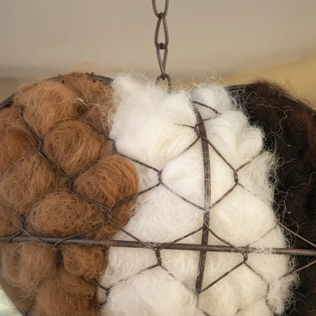 🕊️ Håndlavet fuglerede i alpacafiber formet som et hjerte
