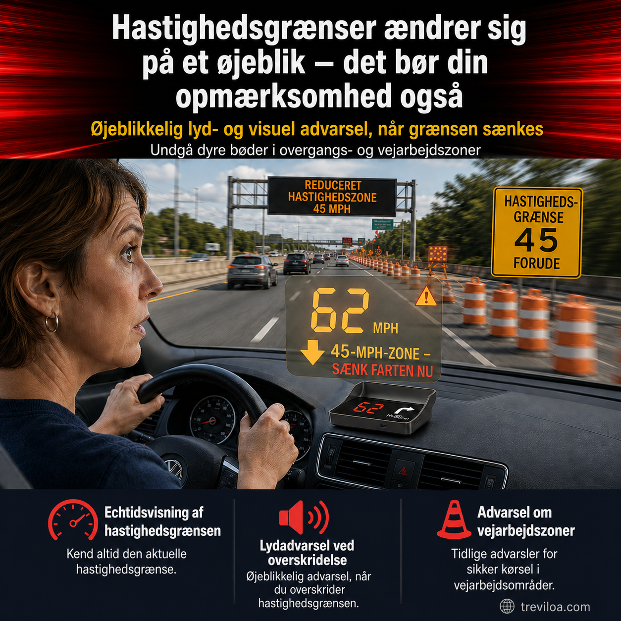 Head-up-display (HUD) Automatisk GPS digital omdrejningstæller