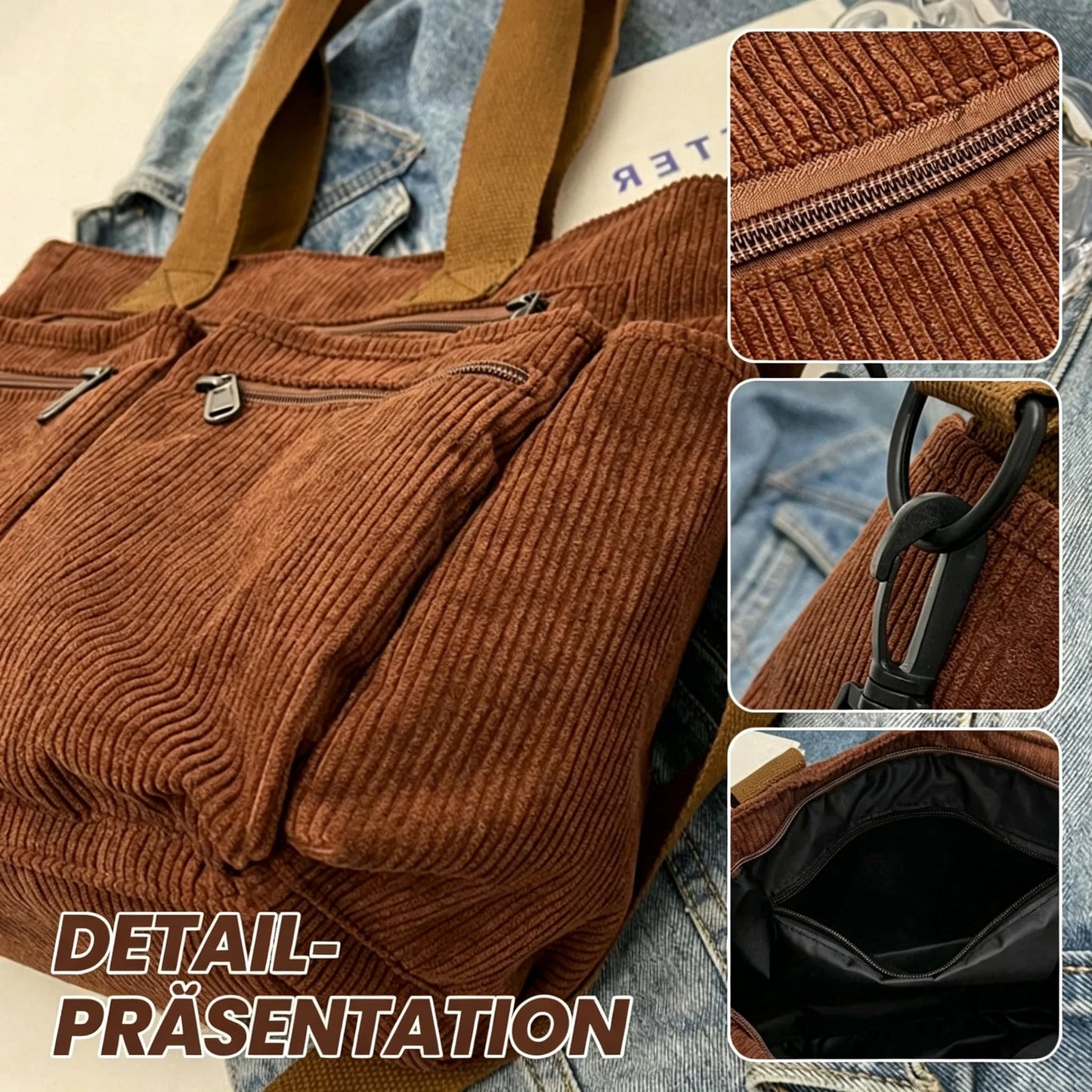💥💥SALGSFAVORIT – OVER 50.000+ SOLGT!👜Vintage ensfarvet skuldertaske