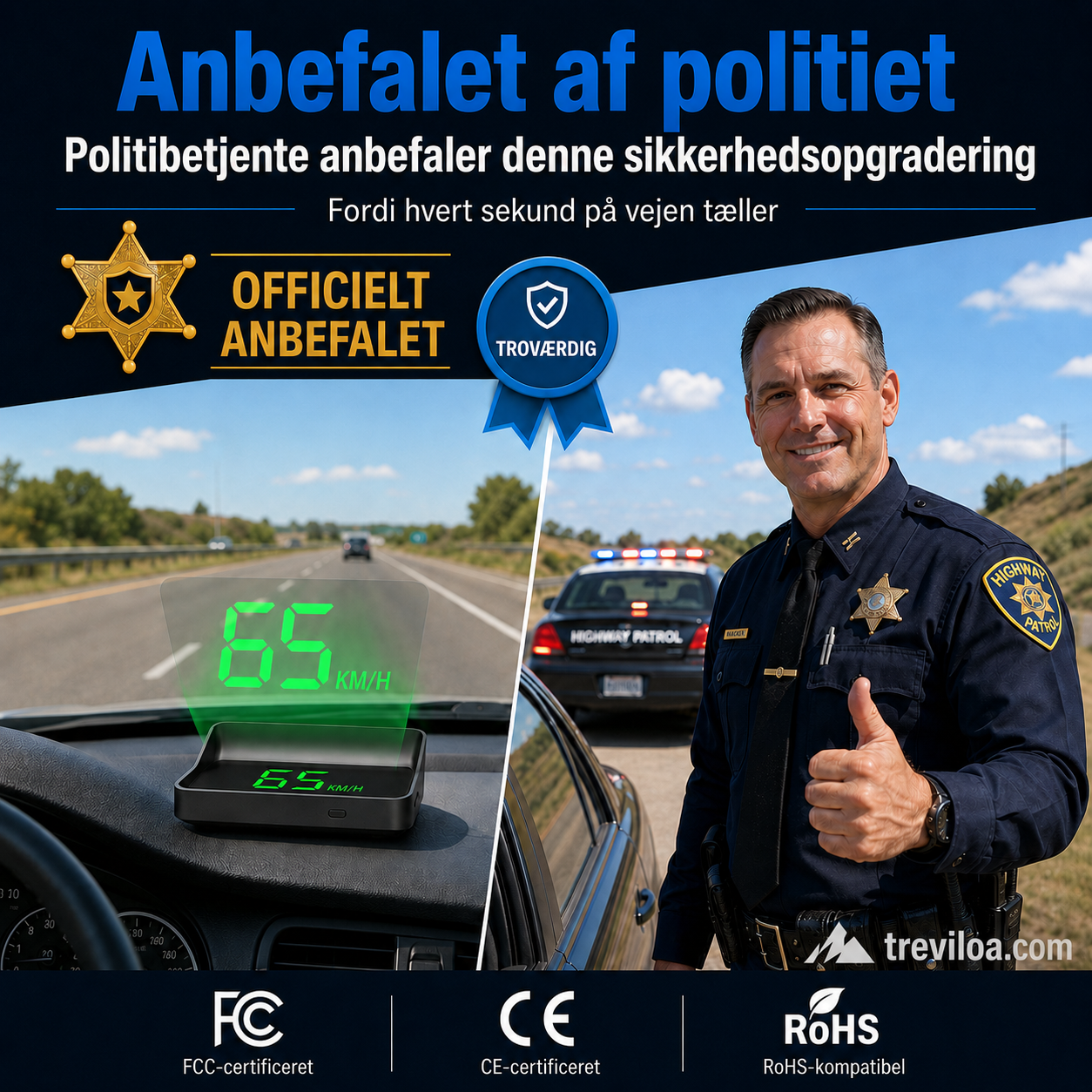 Head-up-display (HUD) Automatisk GPS digital omdrejningstæller
