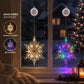 ⏳SIDSTE UDSALGSDAG 🎄❄️ DIY LED-sugekoplamper med julesnefnug ✨ | Batteridrevne, varmt og flerfarvet lys, vindueslamper med sugekop, julepynt til hjem og fest