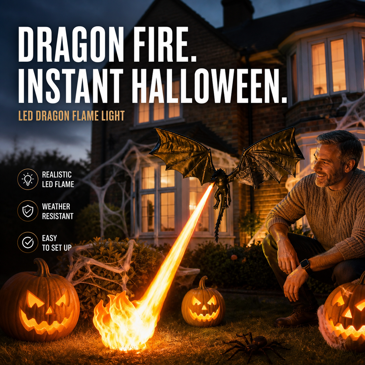 🔥Drageflamme-dekoration | Uhyggelig Halloween-dekoration – et must-have