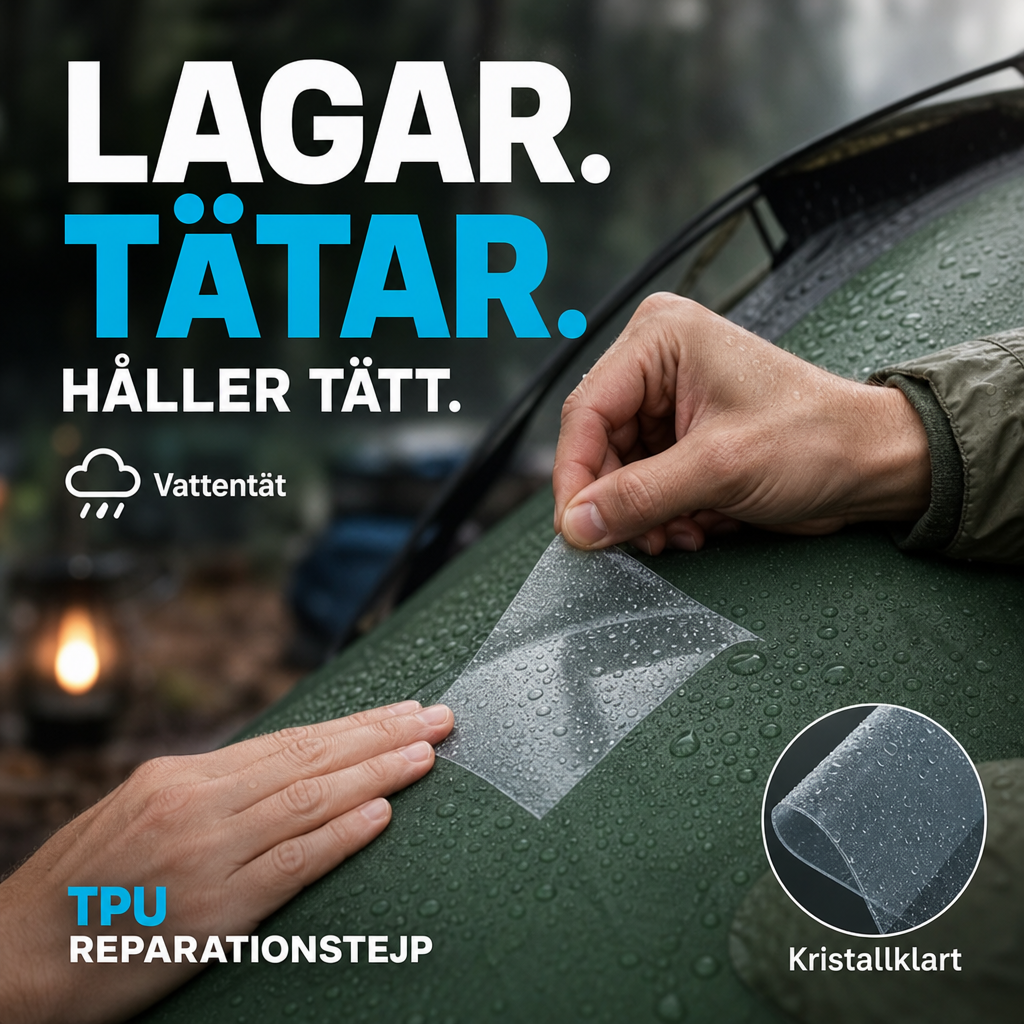 🛠️ Vandtæt transparent TPU-reparationstape til telte og friluftsudstyr