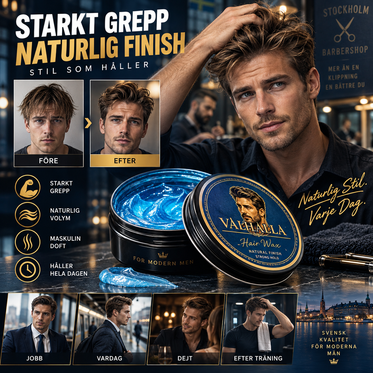 💈 KØB 2 FÅ 1 GRATIS! Flot frisure med frisk cologneduft – stylingpomade til mænd, 130 g