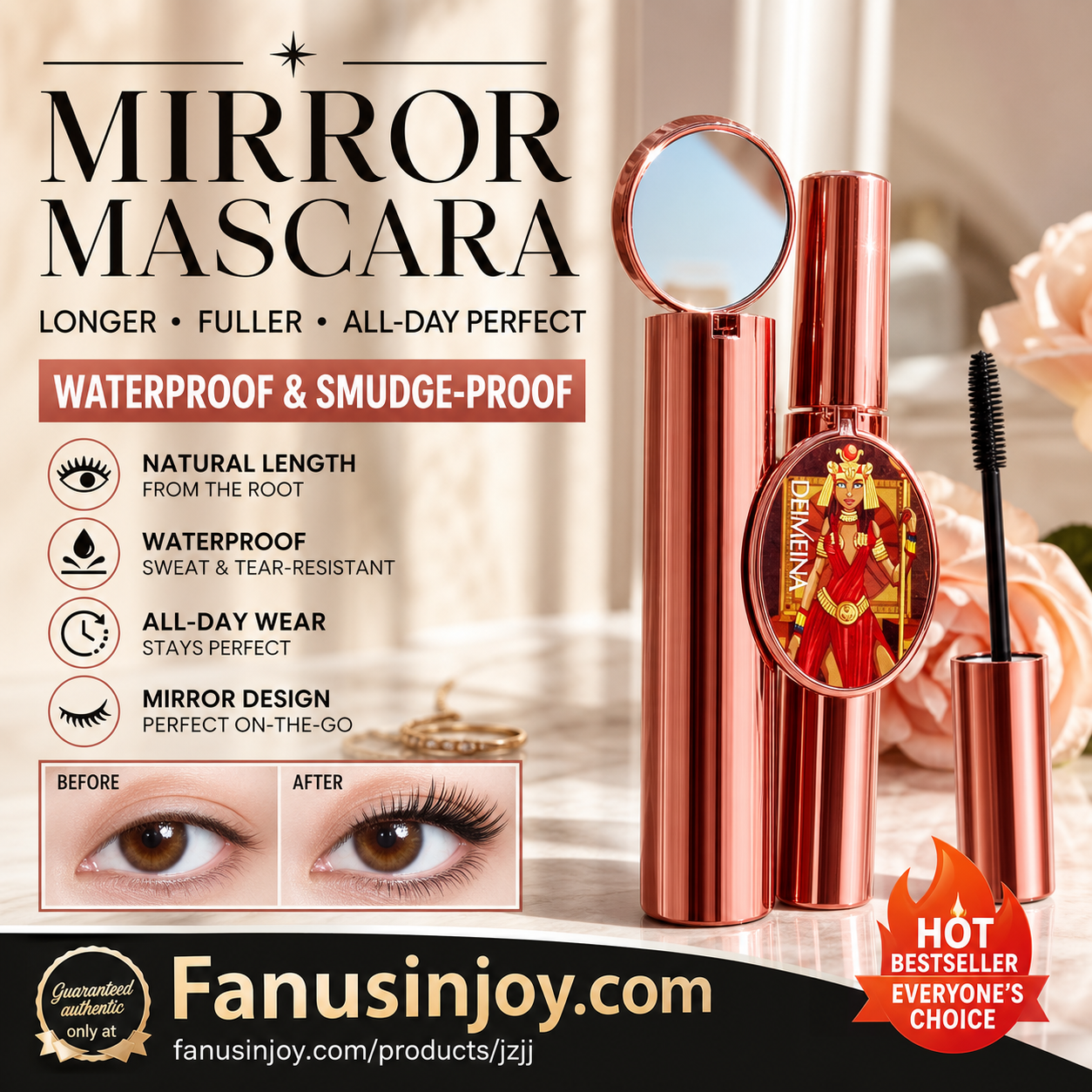 🔥 50% RABAT – Få drømmevipper med 4D mascara – Forlænger – Fortykkker – Nærer – Vandtæt – Let fjernelse – Til alle lejligheder – Tryg & effektiv 💄💪