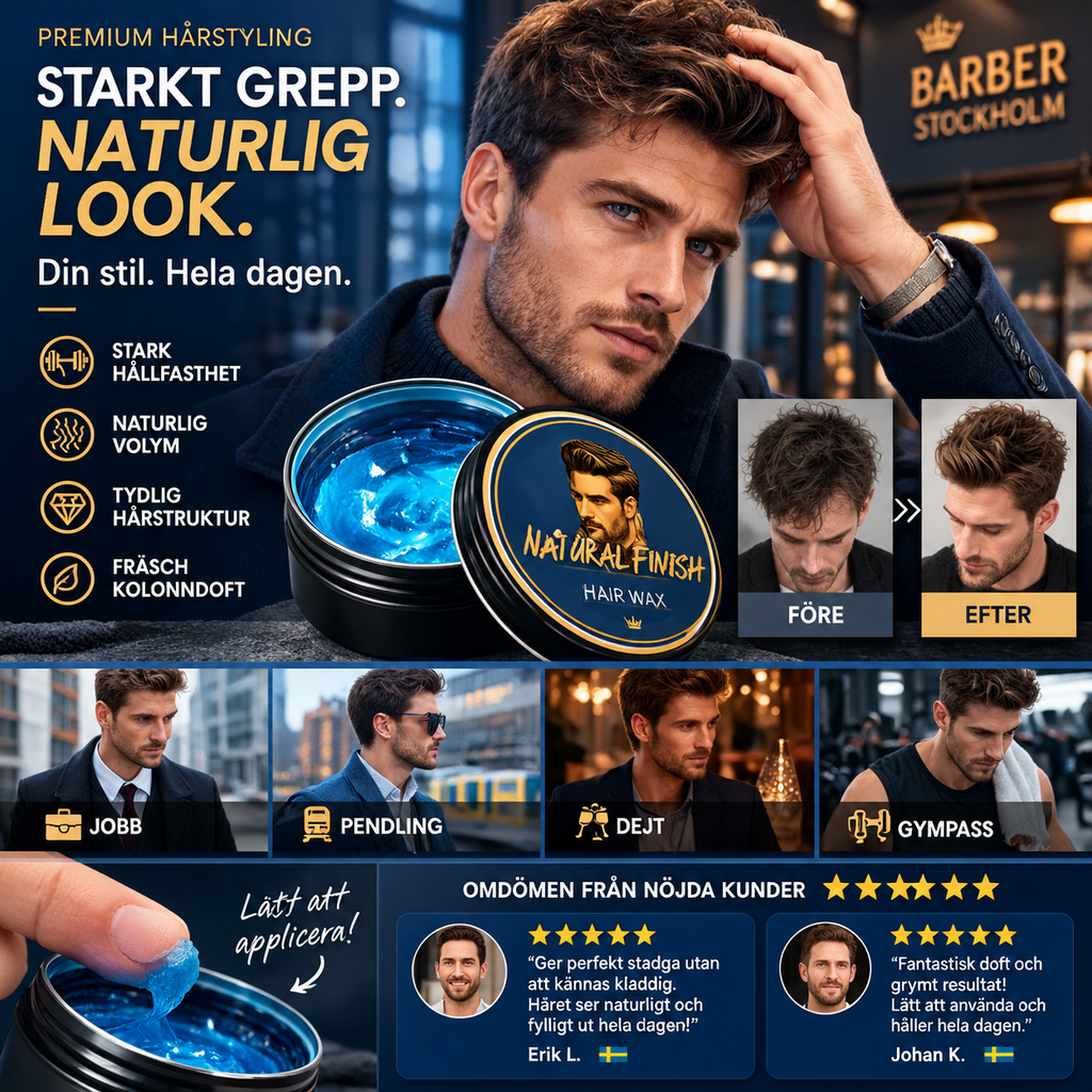 💈 KØB 2 FÅ 1 GRATIS! Flot frisure med frisk cologneduft – stylingpomade til mænd, 130 g
