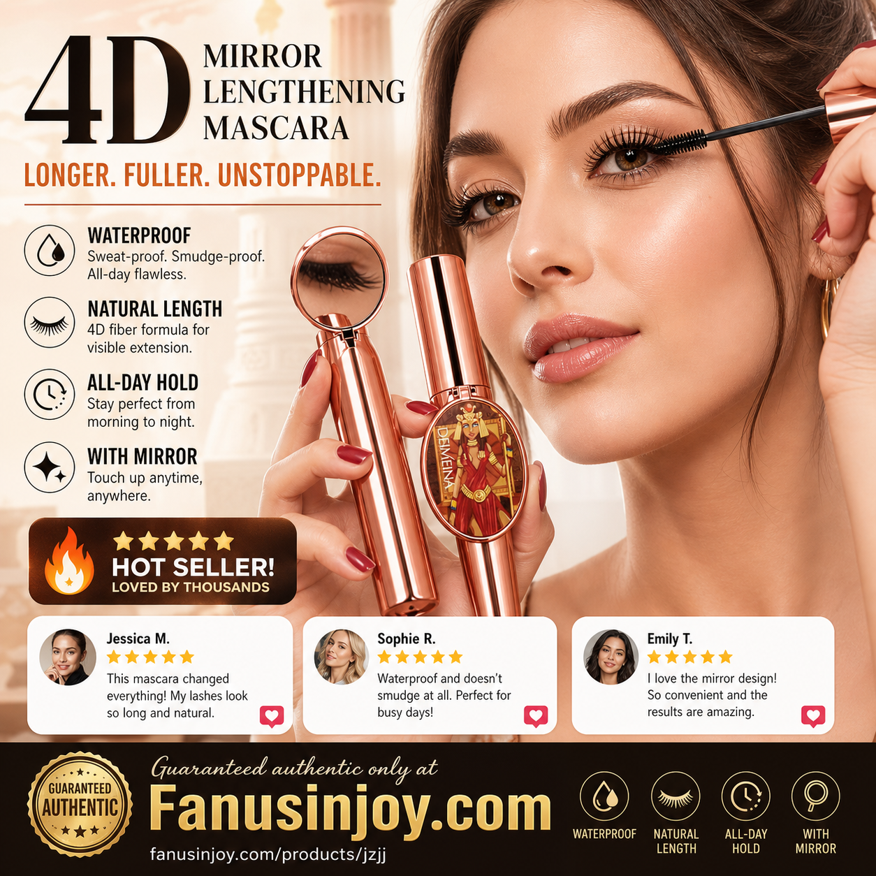 🔥 50% RABAT – Få drømmevipper med 4D mascara – Forlænger – Fortykkker – Nærer – Vandtæt – Let fjernelse – Til alle lejligheder – Tryg & effektiv 💄💪