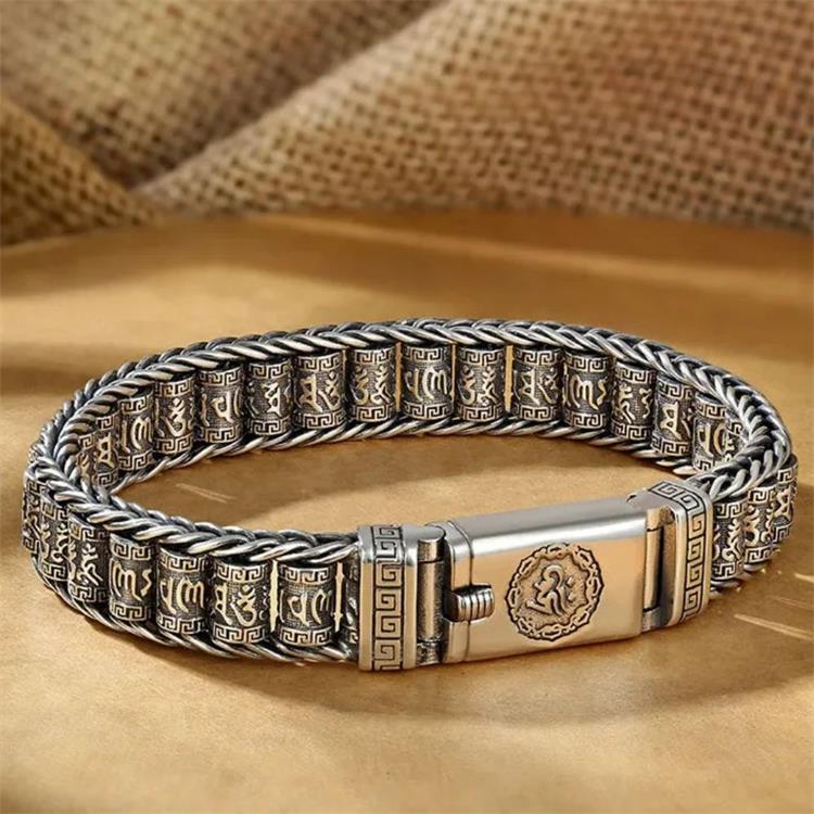 Seks tegn sandhed-bønnehjul armbånd
