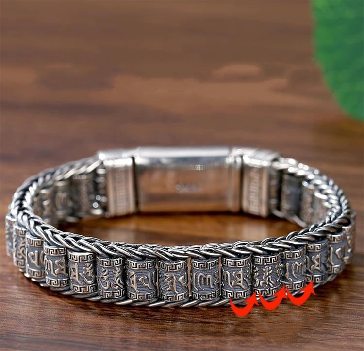 Seks tegn sandhed-bønnehjul armbånd