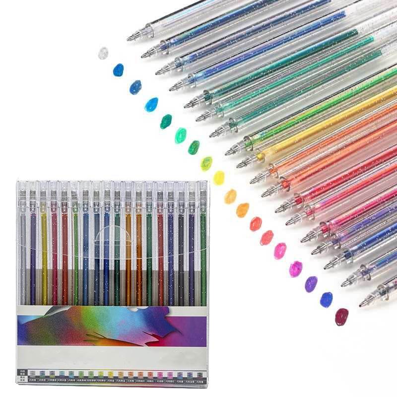 ⏳Sidste dag – specialpris: 129,95 kr.!!💥🎁Glitter-gelpen-sæt – skriver glat 🎨