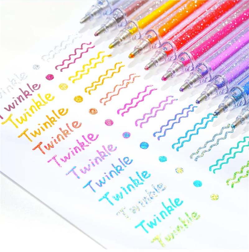 ⏳Sidste dag – specialpris: 129,95 kr.!!💥🎁Glitter-gelpen-sæt – skriver glat 🎨