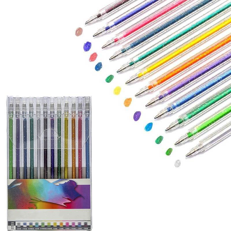 ⏳Sidste dag – specialpris: 129,95 kr.!!💥🎁Glitter-gelpen-sæt – skriver glat 🎨