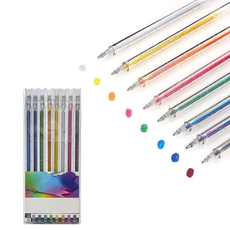 ⏳Sidste dag – specialpris: 129,95 kr.!!💥🎁Glitter-gelpen-sæt – skriver glat 🎨