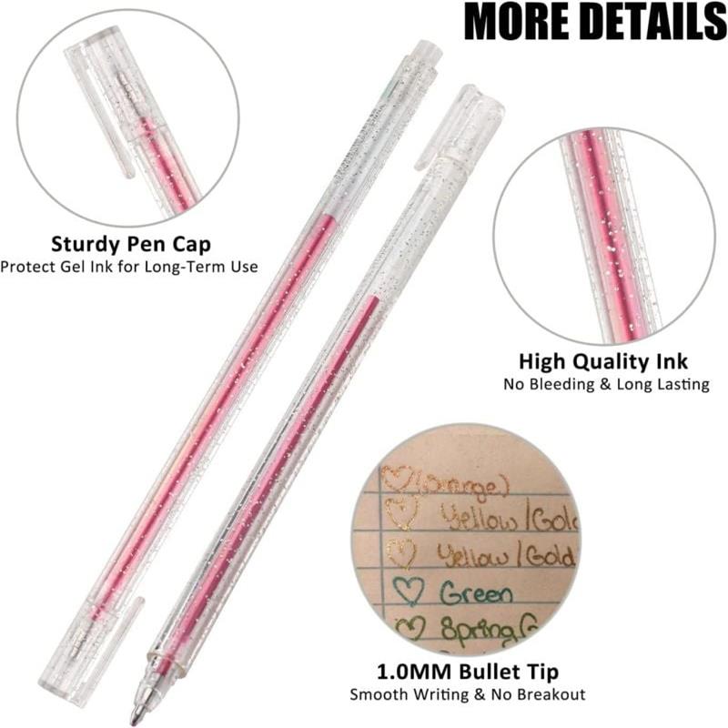 ⏳Sidste dag – specialpris: 129,95 kr.!!💥🎁Glitter-gelpen-sæt – skriver glat 🎨
