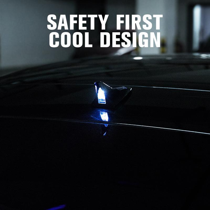 🦈Solcelledrevet advarselslys i hajfinne-design til bilen – bedre synlighed på vejen 🚗✨