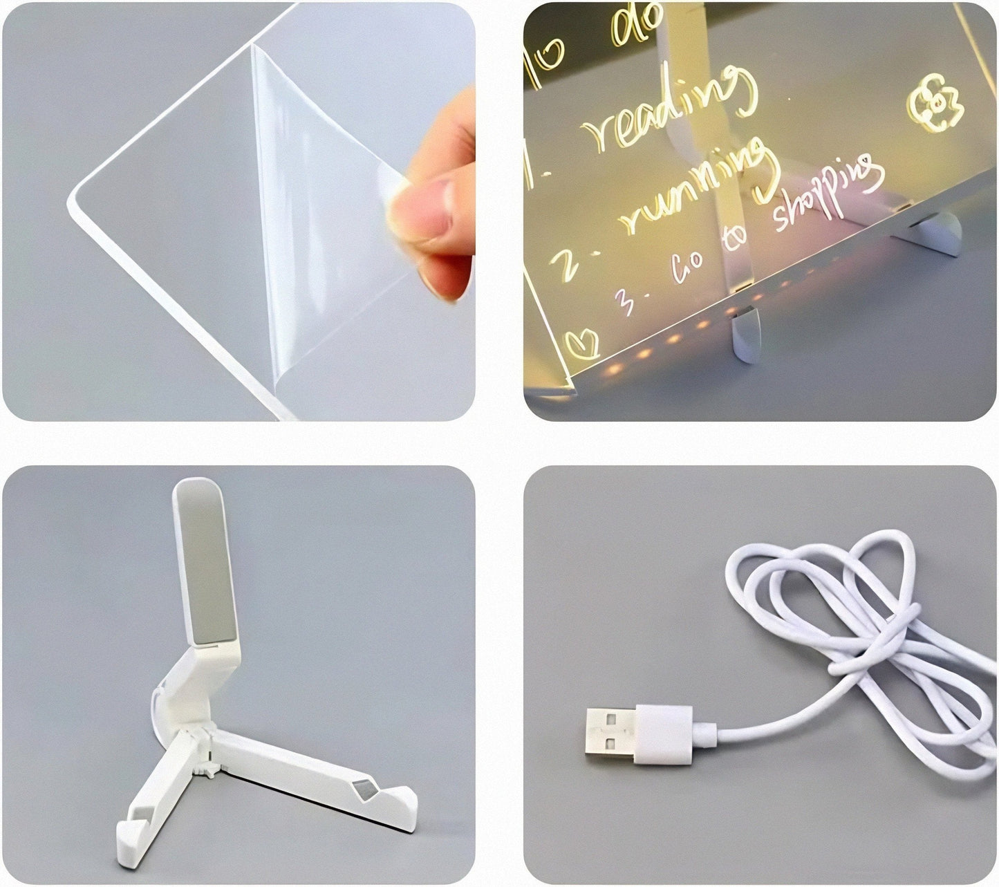 🎨Kreativ, overskrivbar LED-opslagstavle i akryl