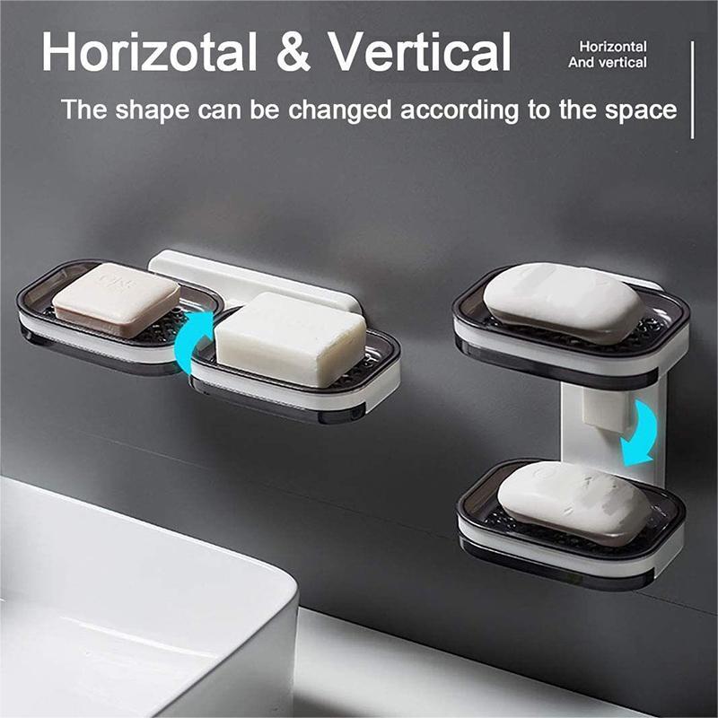 🧼✨ Væghængt sæbeholder – 50 % RABAT! Monteres på 5 sekunder uden boring. Dobbelt afløb holder sæben tør længere. 💪