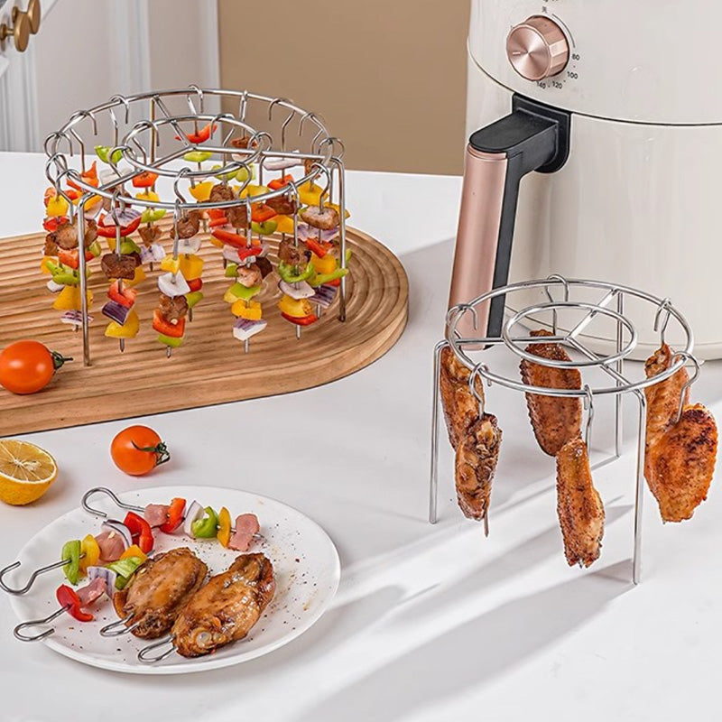 Gratis varmebestandige handsker i begrænset tid🥩Lodret kebabgrill til airfryer + gratis varmebestandige handsker 🍤