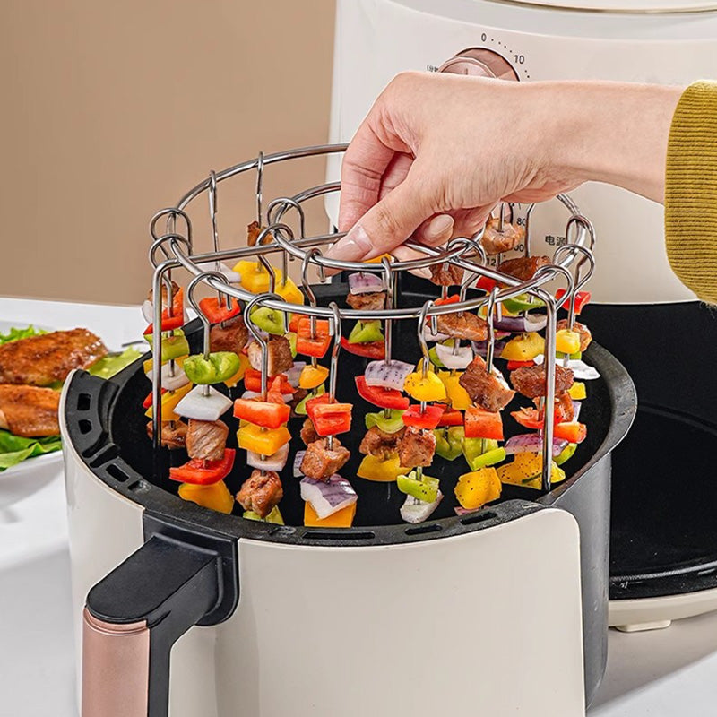 Gratis varmebestandige handsker i begrænset tid🥩Lodret kebabgrill til airfryer + gratis varmebestandige handsker 🍤