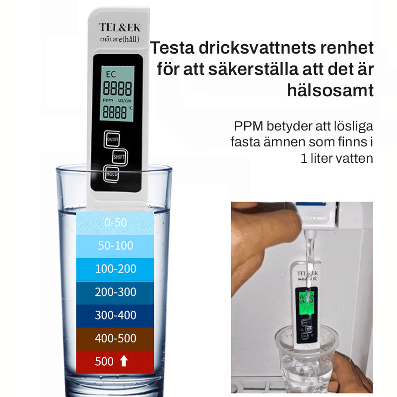 💧📊 Digital TDS-måler – Stor LCD-skærm, hurtig måling på 3 sekunder, klar til brug med det samme